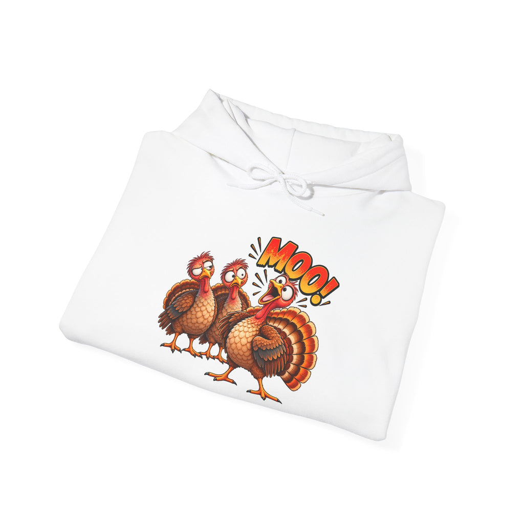 Thanksgiving Turkey "MOO!" Cartoon Sweatshirt
