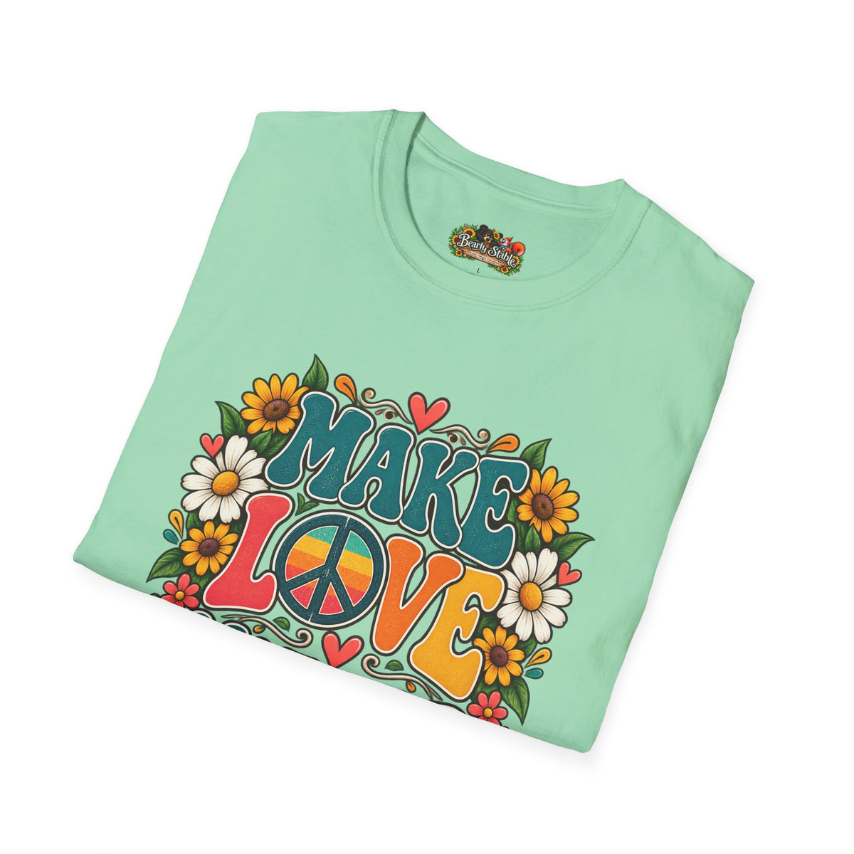 Make Love Not War T-Shirt — Retro Peace Sign Floral Tee
