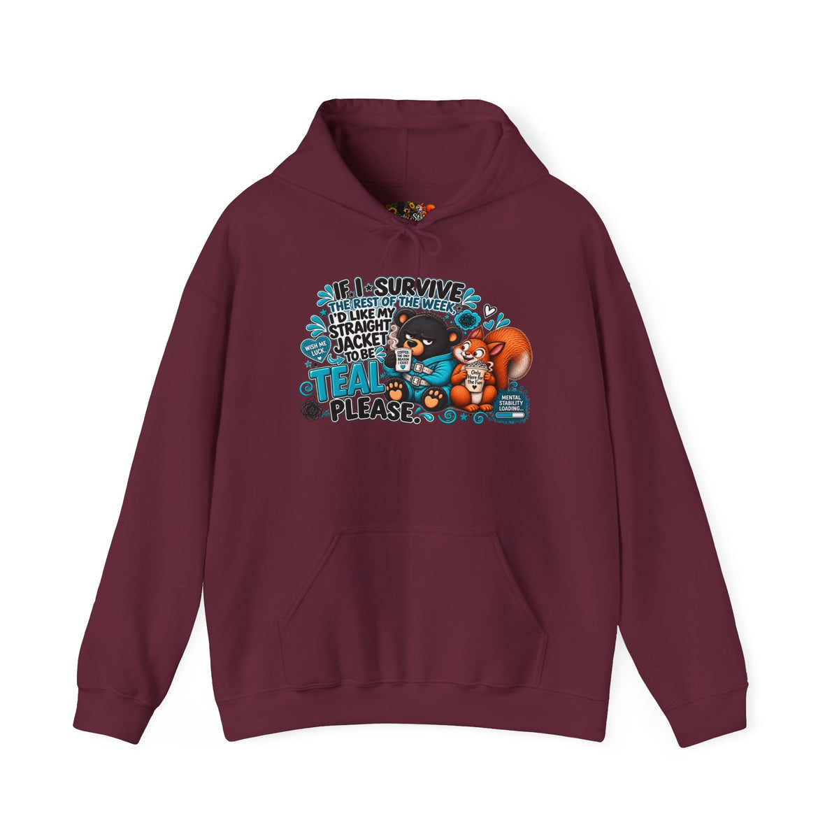 Bear and squirrel 'If I Survive' Graphic Hoodie