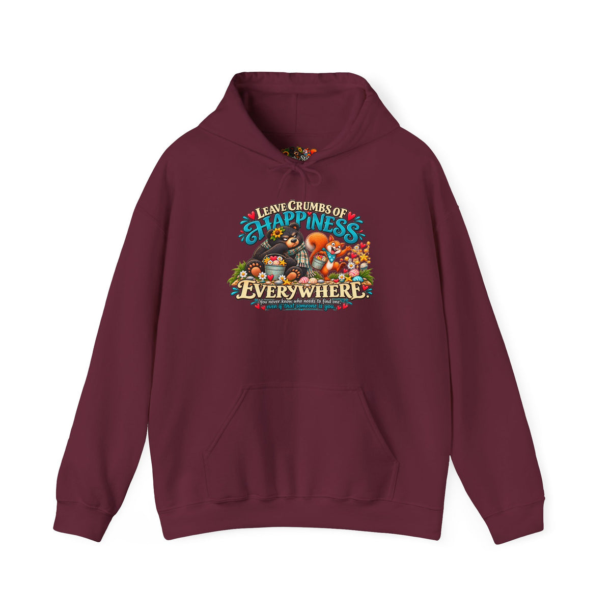 "Leave Crumbs of Happiness Everywhere" Cozy Graphic Sweatshirt