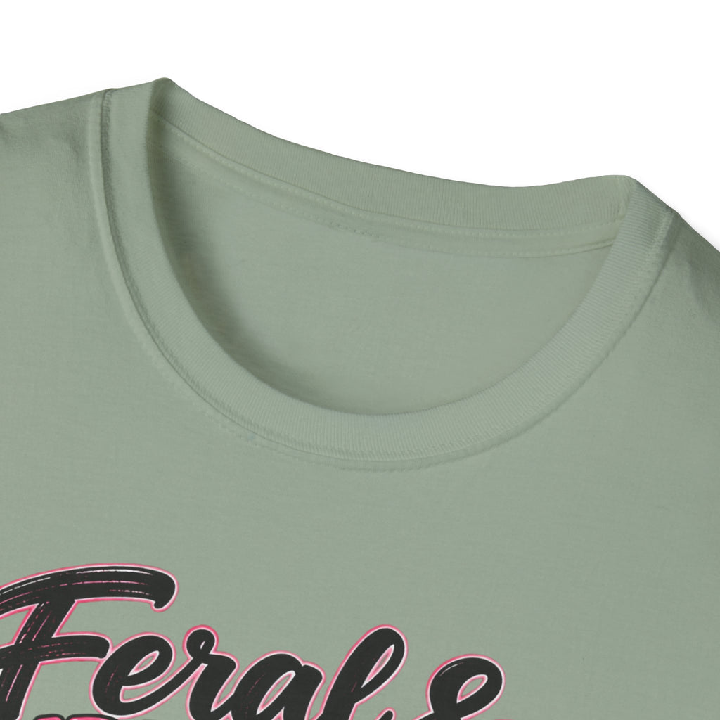 Feral & Supportive Raccoon Breast Cancer Awareness T-Shirt