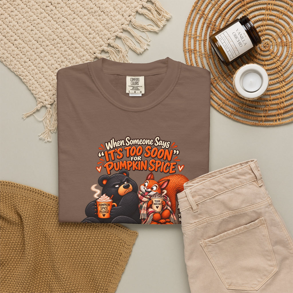 Pumpkin Spice Bears T-Shirt - Funny Fall Squirrel & Bear Autumn Graphic Tee