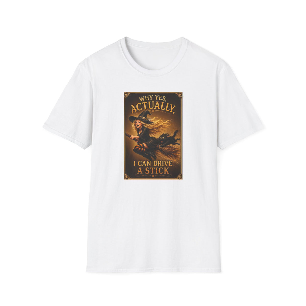 Witchy Vintage Tee — "Why Yes, Actually, I Can Drive a Stick"