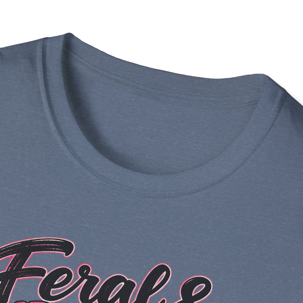 Feral & Supportive Raccoon Breast Cancer Awareness T-Shirt