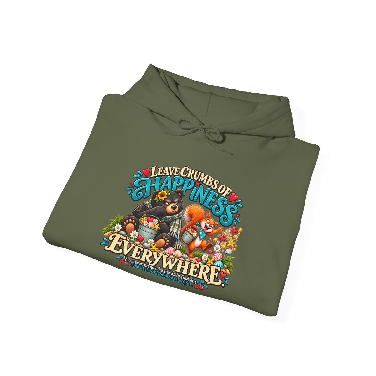 "Leave Crumbs of Happiness Everywhere" Cozy Graphic Sweatshirt