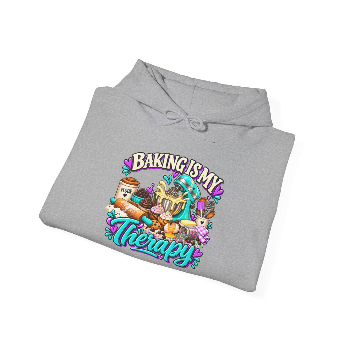 Baking Is My Therapy Hoodie — Cozy Baker Sweatshirt Gift
