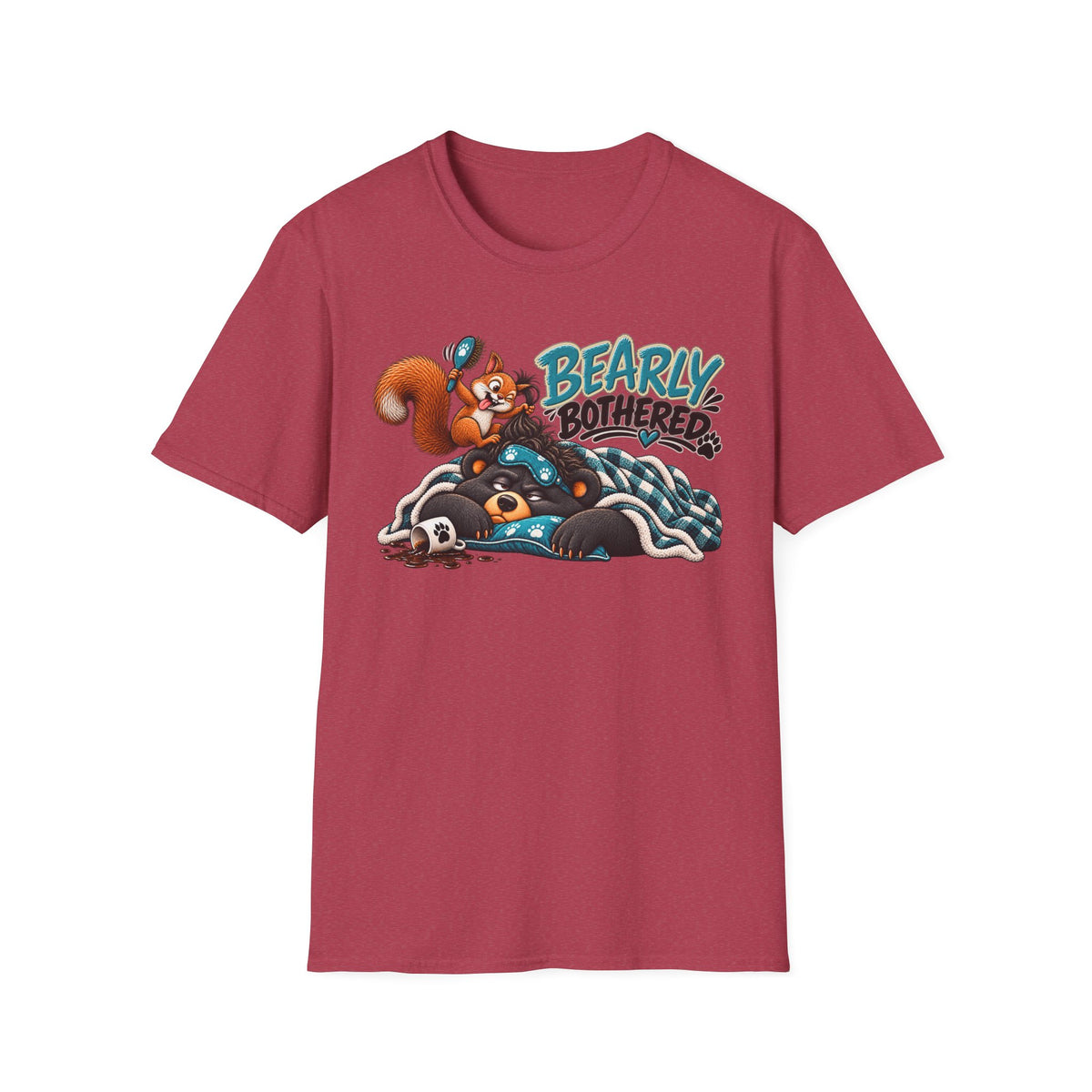 Bearly Bothered T-Shirt — Cute Sleepy Bear & Squirrel Graphic Tee