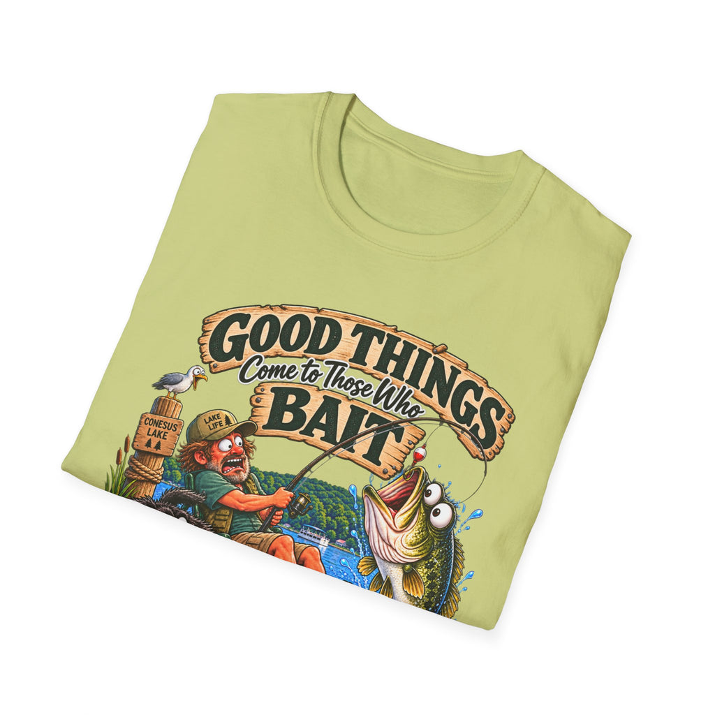 Fishing T-Shirt — "Good Things Come to Those Who Bait" Vintage Angler Tee