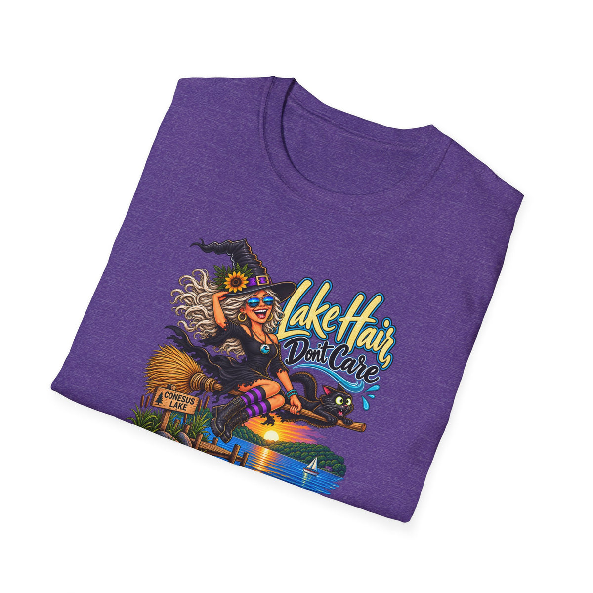 T-Shirt — "Lake Hair, Don't Care" Witchy Summer Graphic Tee