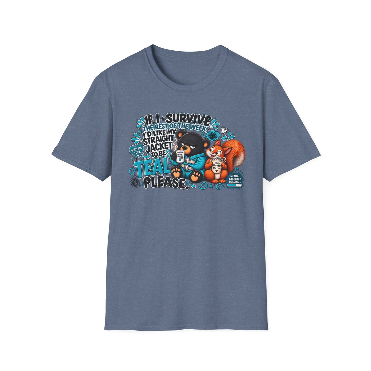 If I Survive the Rest of the Week Shirt | Bear with Coffee, Funny Quote Tee