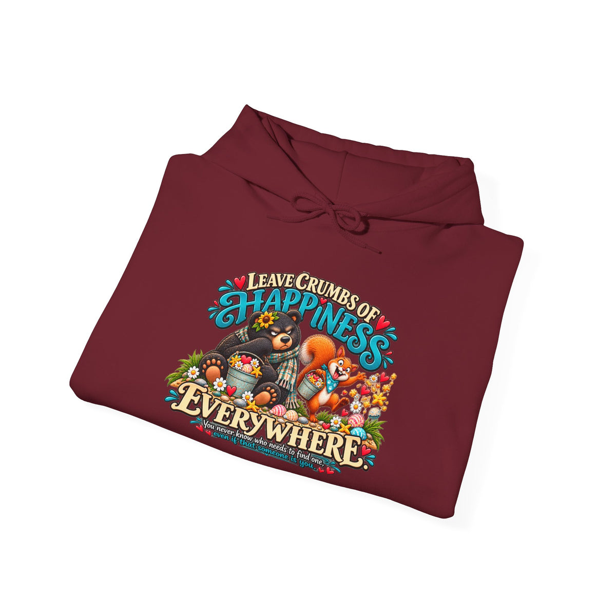 "Leave Crumbs of Happiness Everywhere" Cozy Graphic Sweatshirt