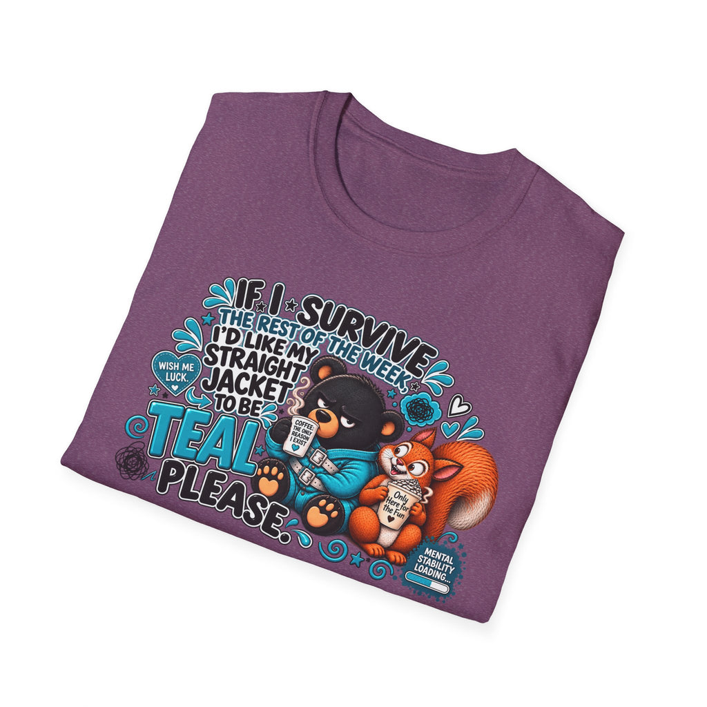 If I Survive the Rest of the Week Shirt | Bear with Coffee, Funny Quote Tee