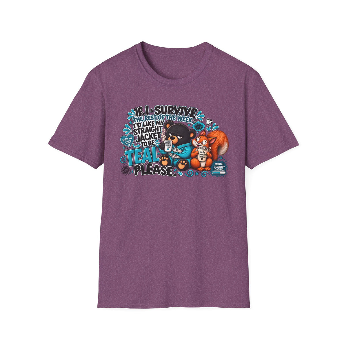 If I Survive the Rest of the Week Shirt | Bear with Coffee, Funny Quote Tee