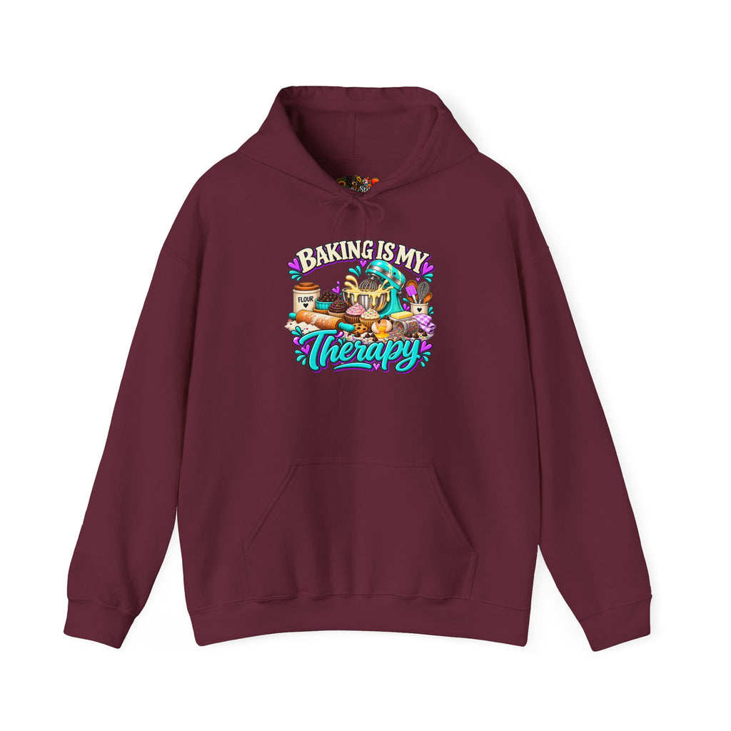 Baking Is My Therapy Hoodie — Cozy Baker Sweatshirt Gift