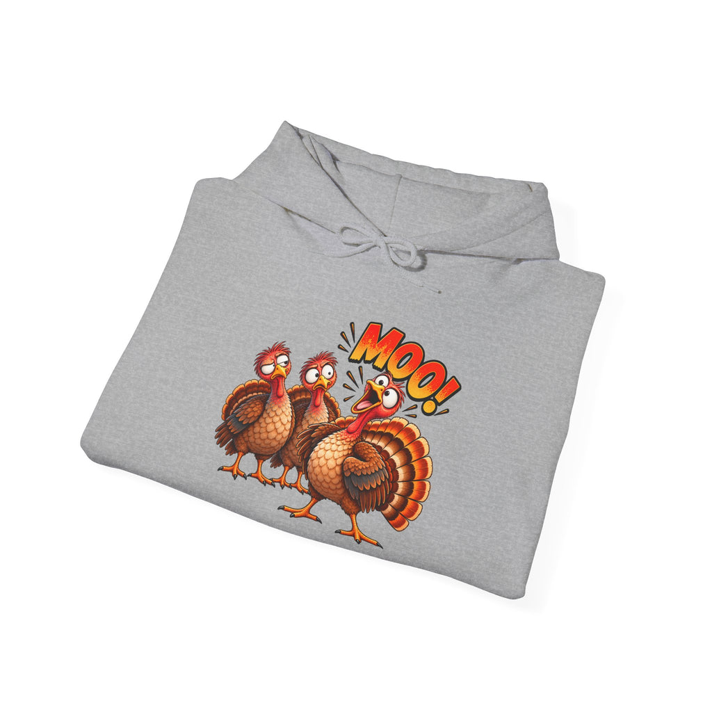 Thanksgiving Turkey "MOO!" Cartoon Sweatshirt