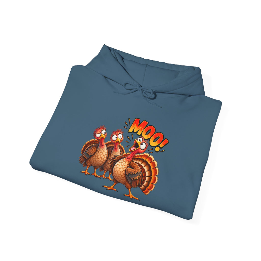 Thanksgiving Turkey "MOO!" Cartoon Sweatshirt