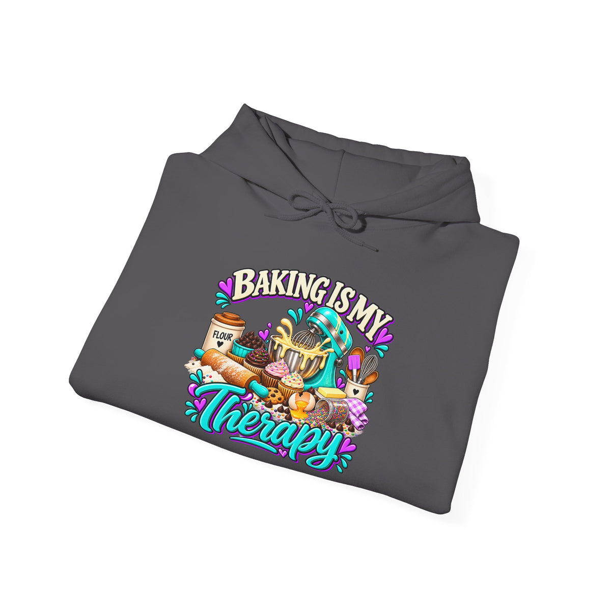 Baking Is My Therapy Hoodie — Cozy Baker Sweatshirt Gift