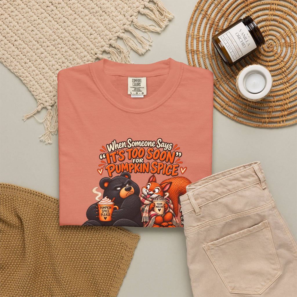 Pumpkin Spice Bears T-Shirt - Funny Fall Squirrel & Bear Autumn Graphic Tee