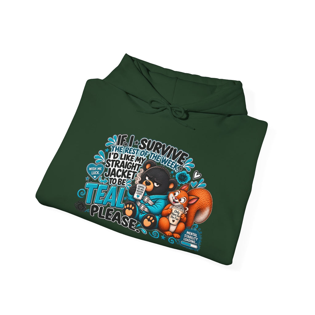 Bear and squirrel 'If I Survive' Graphic Hoodie