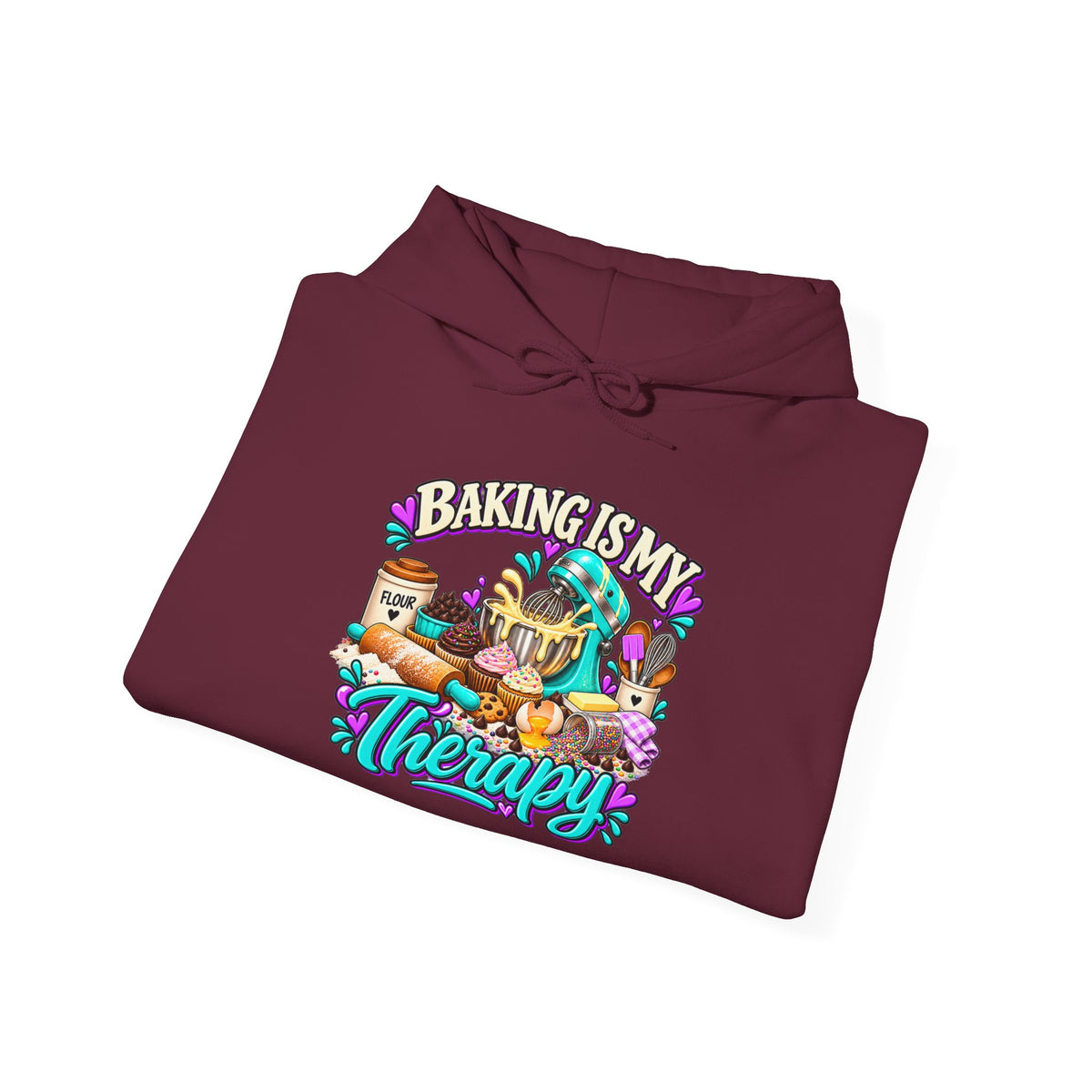 Baking Is My Therapy Hoodie — Cozy Baker Sweatshirt Gift