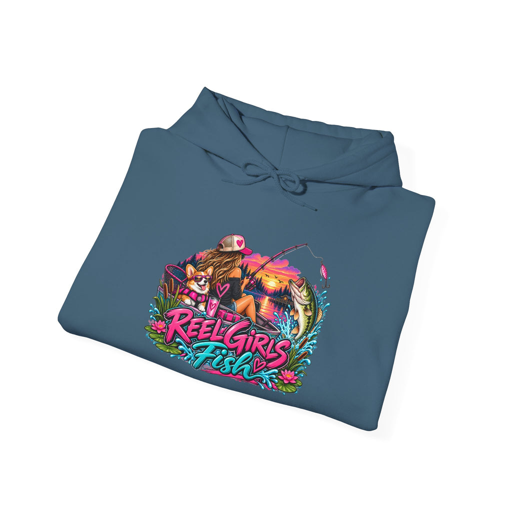 Reel Girls Fish Hoodie — Retro Fishing Graphic Pullover