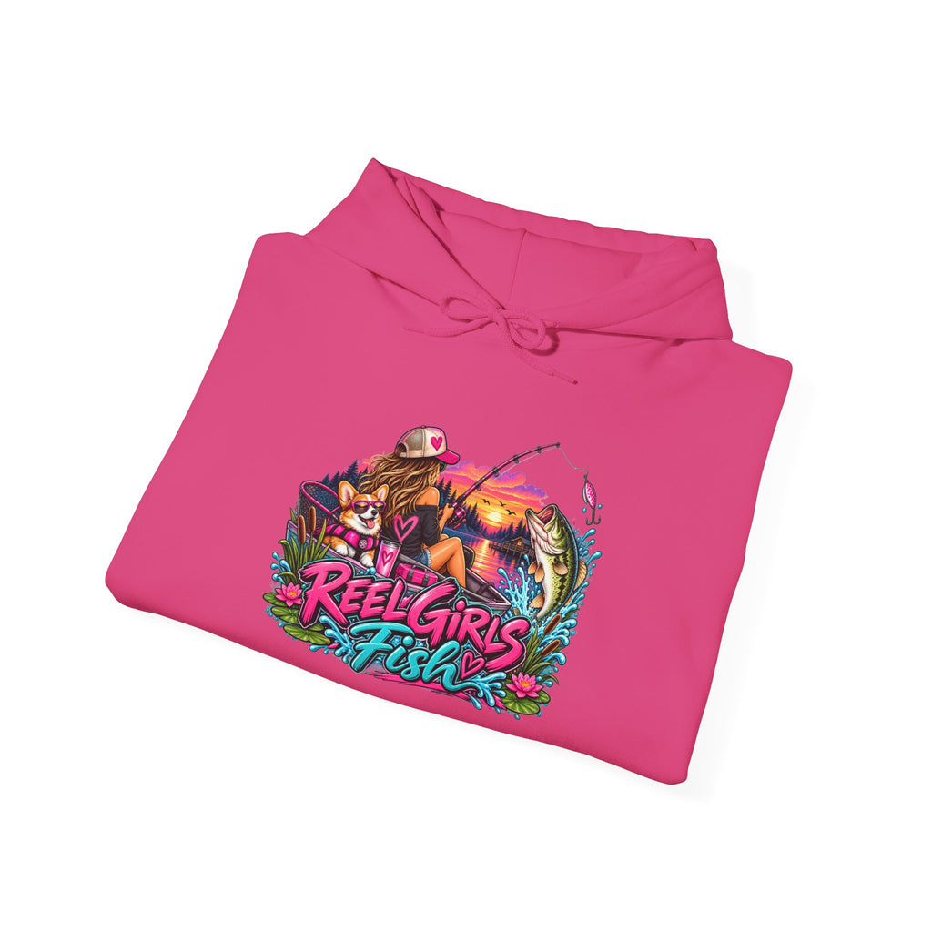 Reel Girls Fish Hoodie — Retro Fishing Graphic Pullover