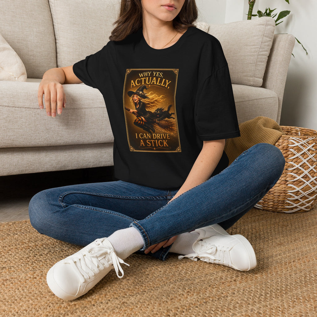 Witchy Vintage Tee — "Why Yes, Actually, I Can Drive a Stick"