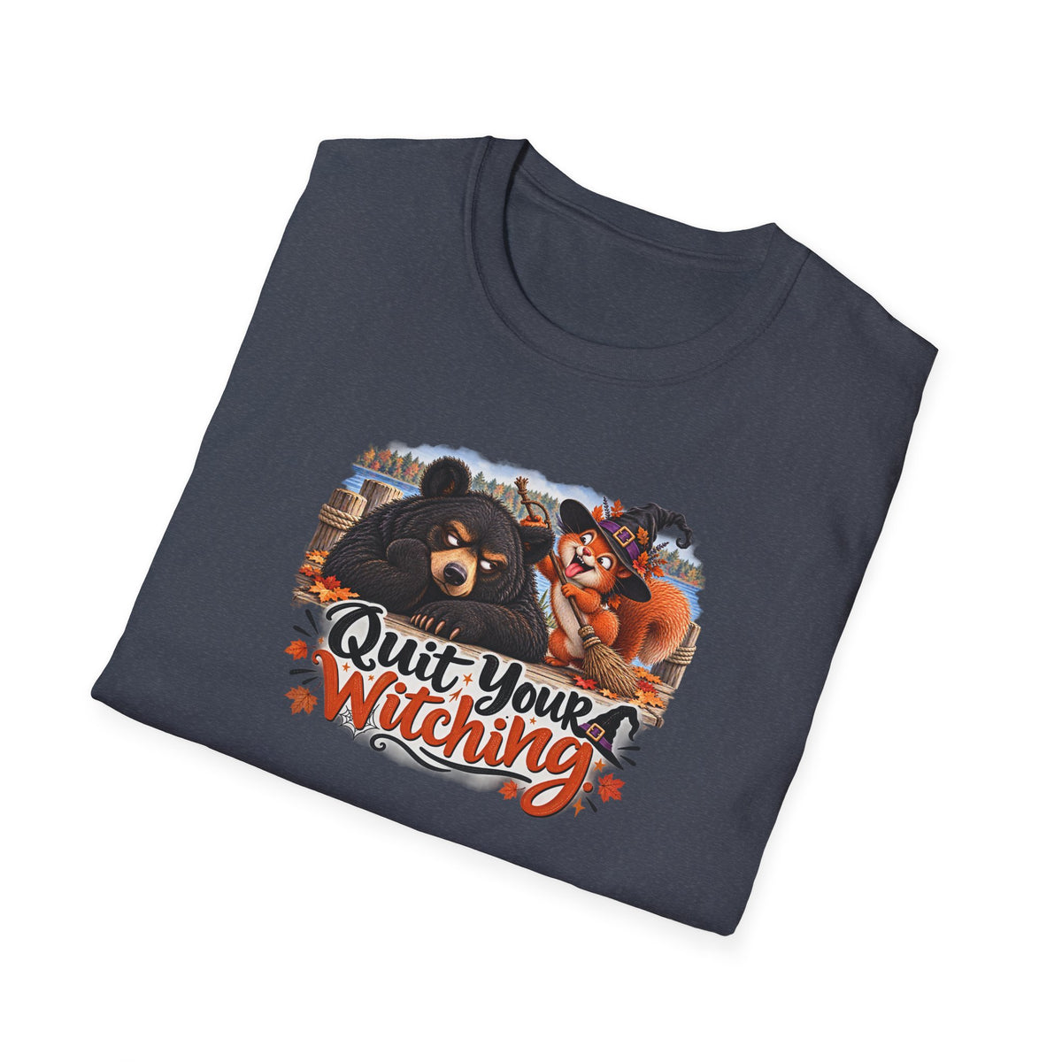 Quit Your Witching Halloween T-Shirt — Funny Witch Cats Graphic Tee