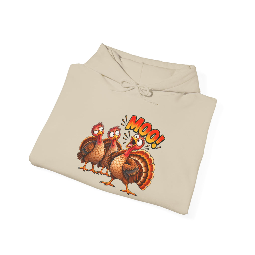Thanksgiving Turkey "MOO!" Cartoon Sweatshirt