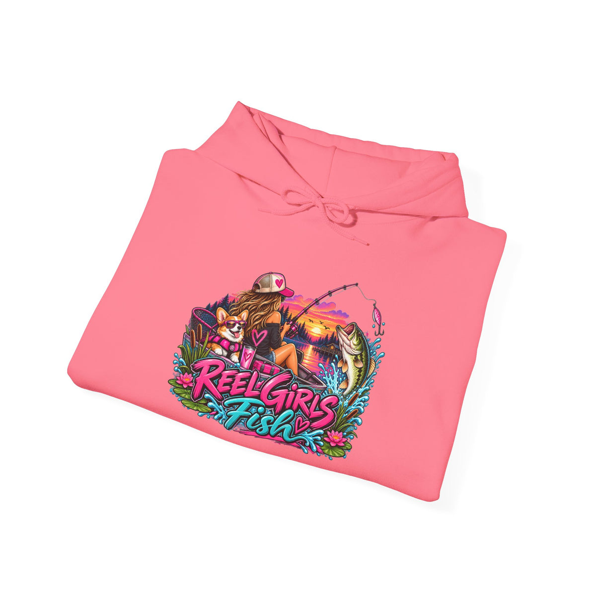 Reel Girls Fish Hoodie — Retro Fishing Graphic Pullover