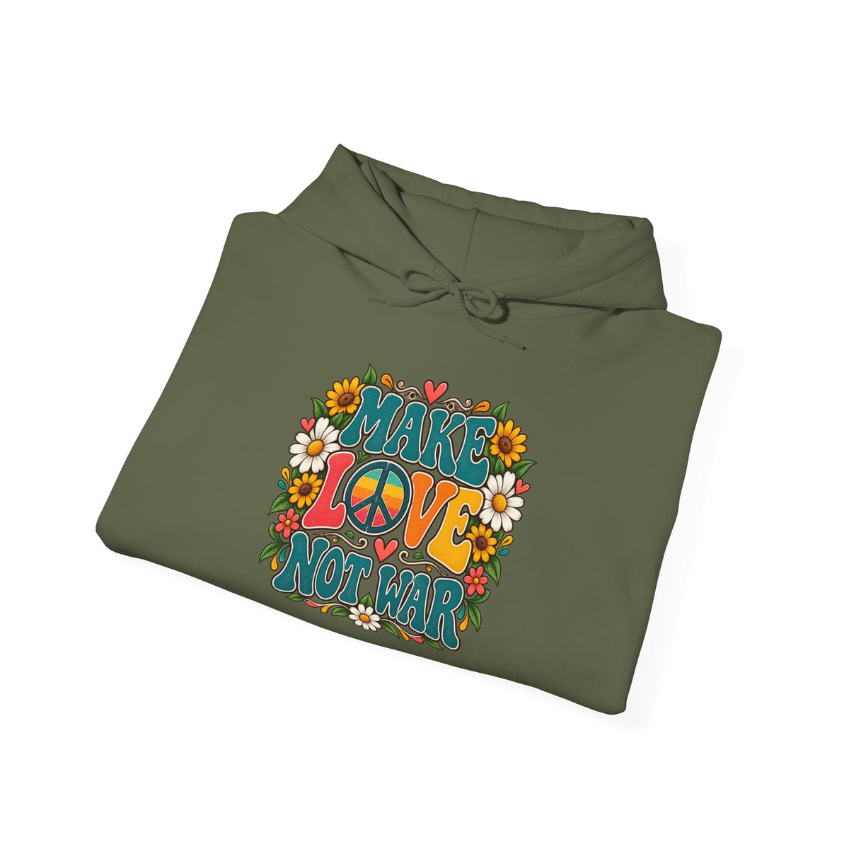 "Make Love Not War" Floral Retro Peace Sweatshirt