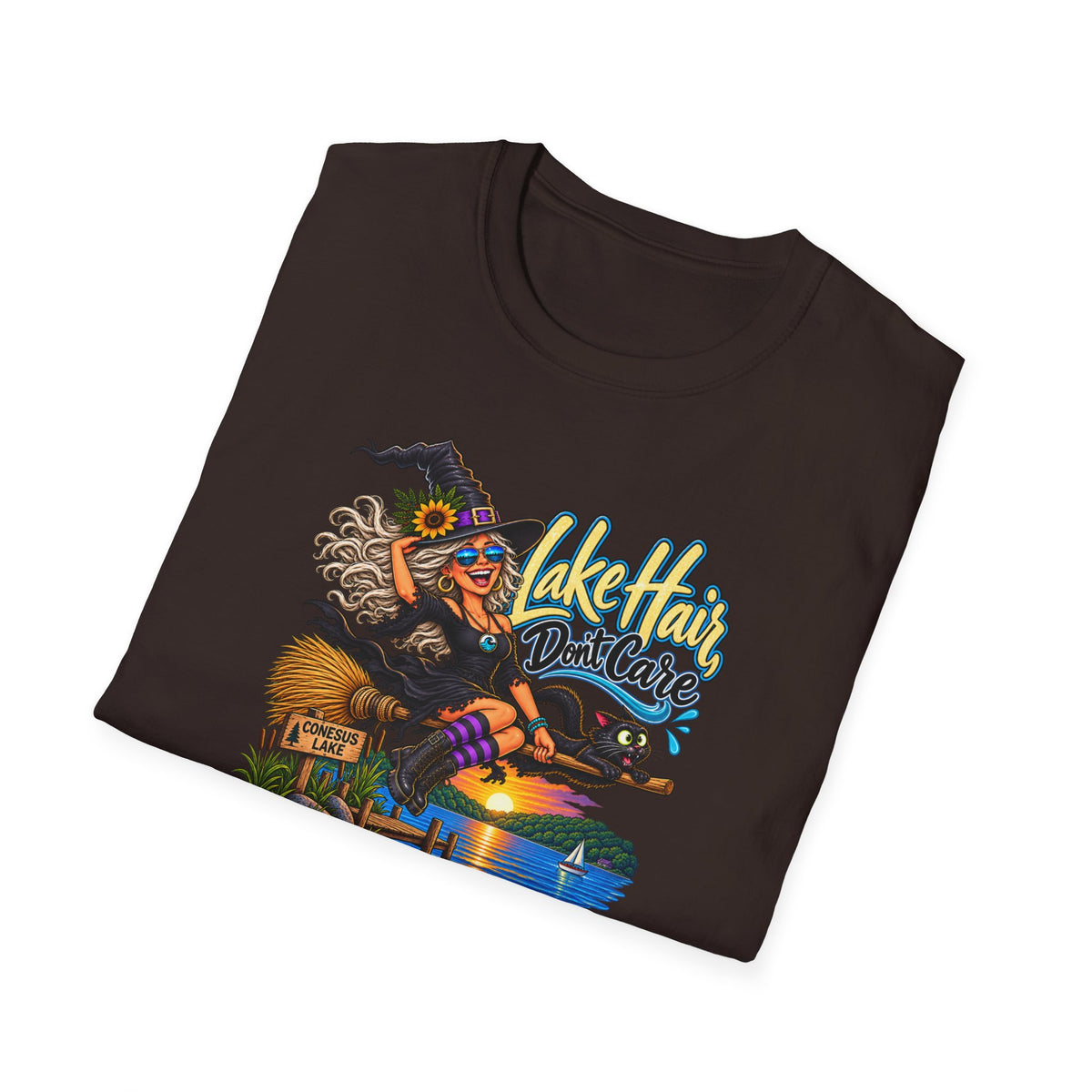 T-Shirt — "Lake Hair, Don't Care" Witchy Summer Graphic Tee