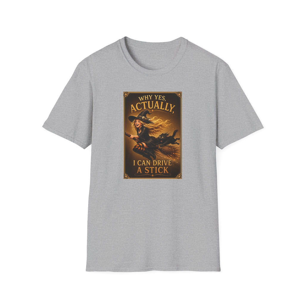 Witchy Vintage Tee — "Why Yes, Actually, I Can Drive a Stick"