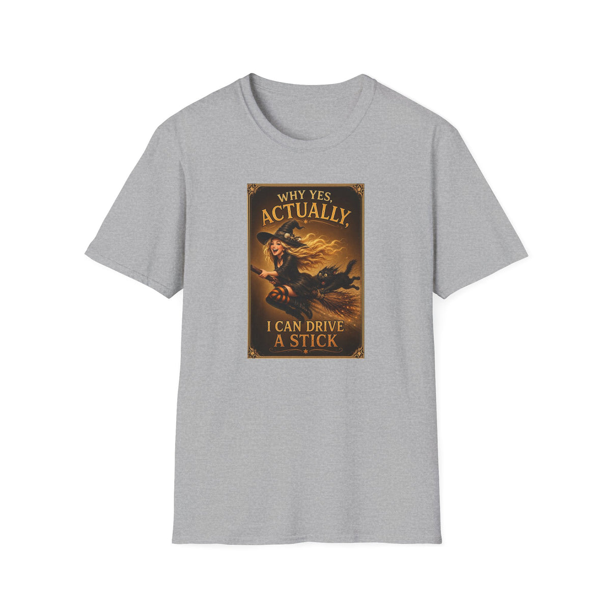 Witchy Vintage Tee — "Why Yes, Actually, I Can Drive a Stick"