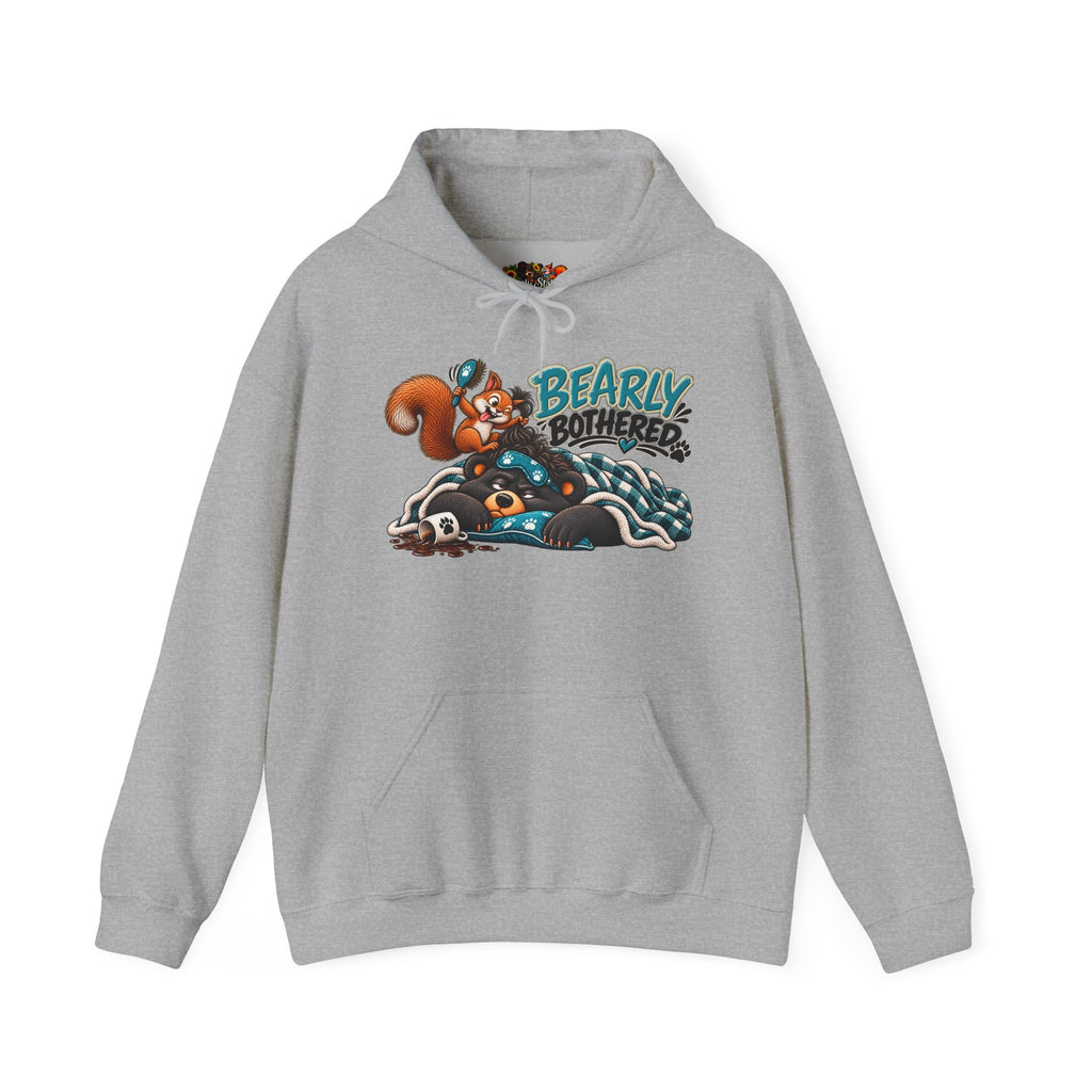 Bearly Bothered Hoodie – Cute Squirrel & Bear Graphic Sweatshirt