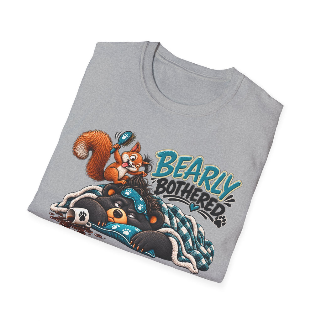 Bearly Bothered T-Shirt — Cute Sleepy Bear & Squirrel Graphic Tee