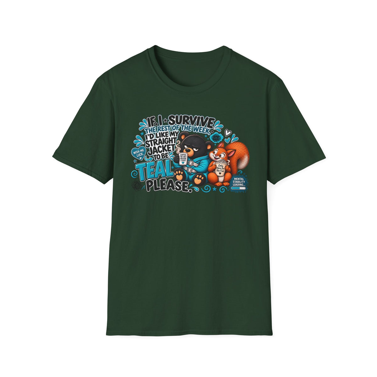 If I Survive the Rest of the Week Shirt | Bear with Coffee, Funny Quote Tee
