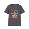 Live a Little Laugh Often Find More Shells T-Shirt – Beachy Seashell Retro Tee