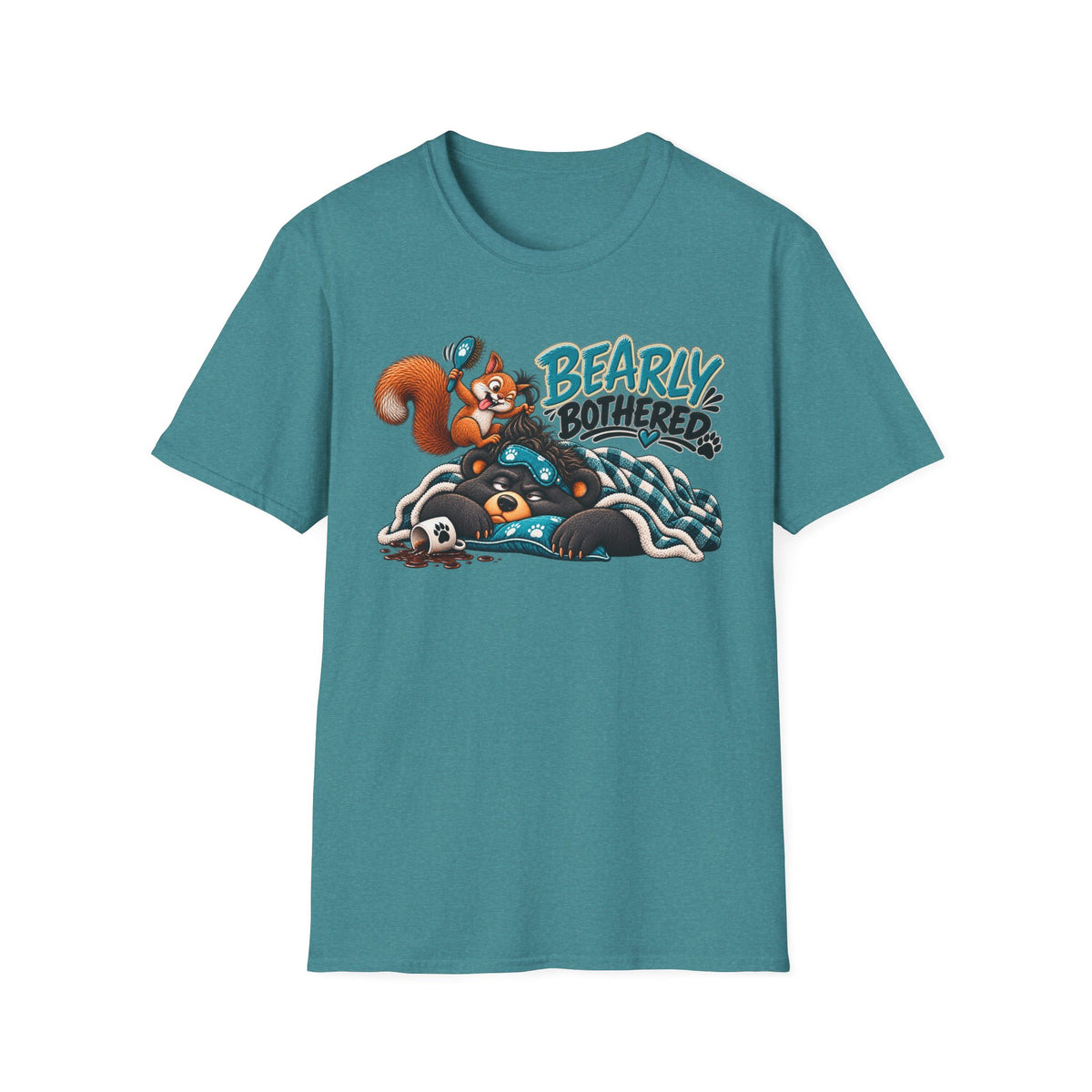 Bearly Bothered T-Shirt — Cute Sleepy Bear & Squirrel Graphic Tee