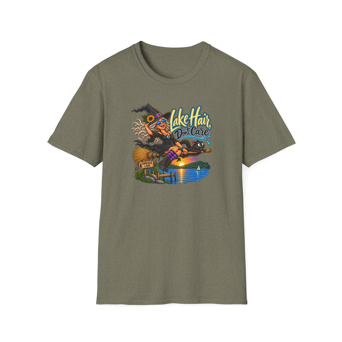 T-Shirt — "Lake Hair, Don't Care" Witchy Summer Graphic Tee