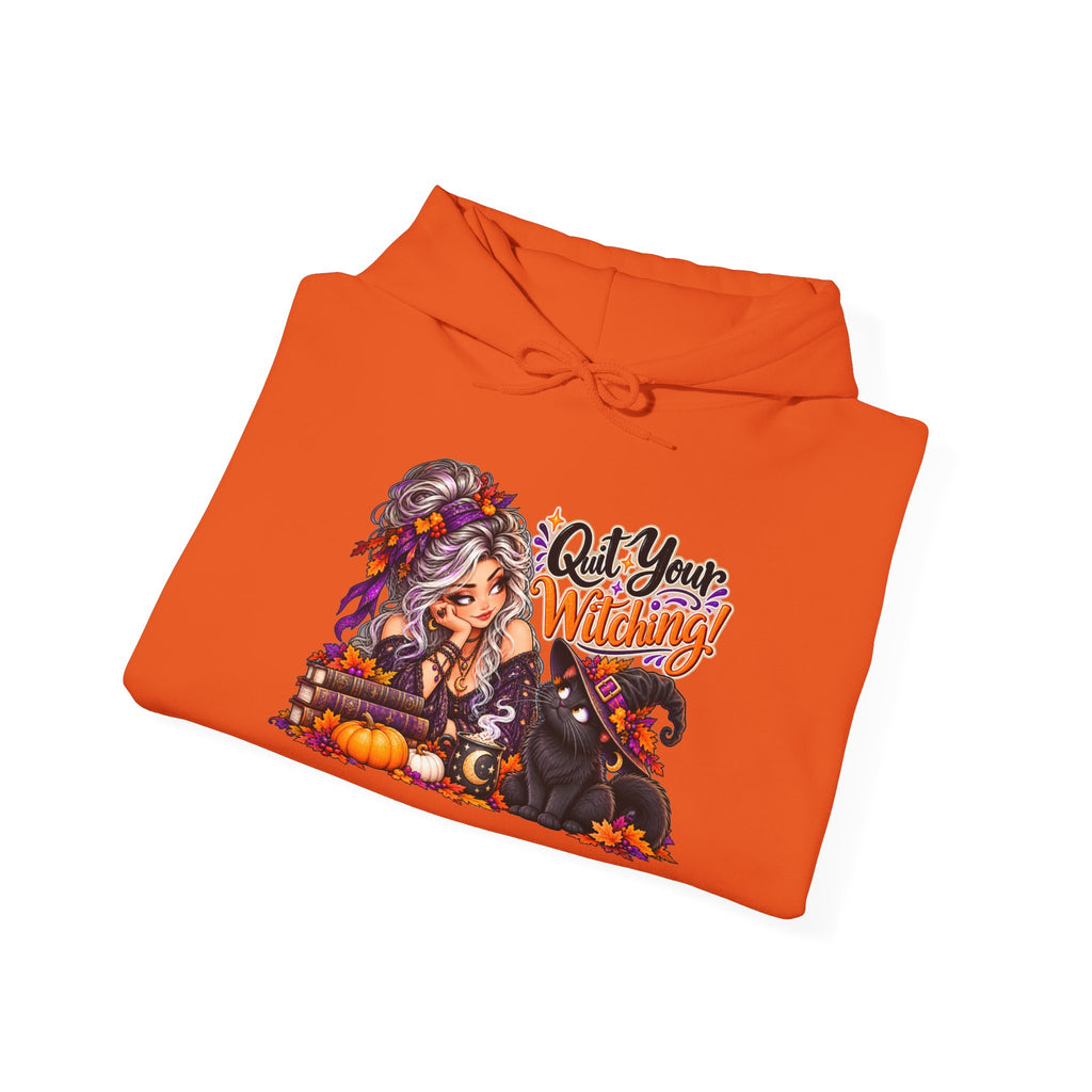 Quit your Witching Halloween Sweatshirt with Cat & Pumpkins