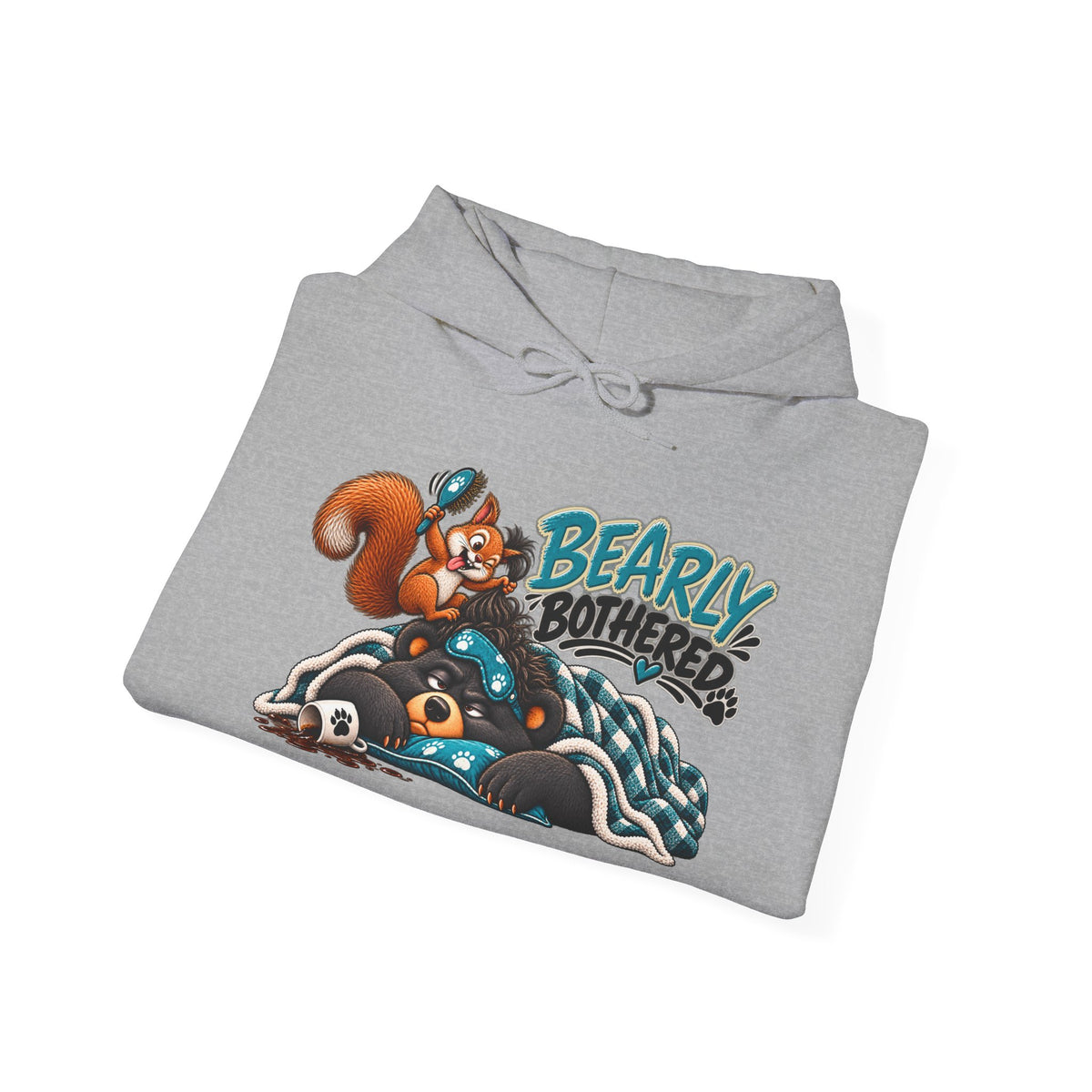 Bearly Bothered Hoodie – Cute Squirrel & Bear Graphic Sweatshirt