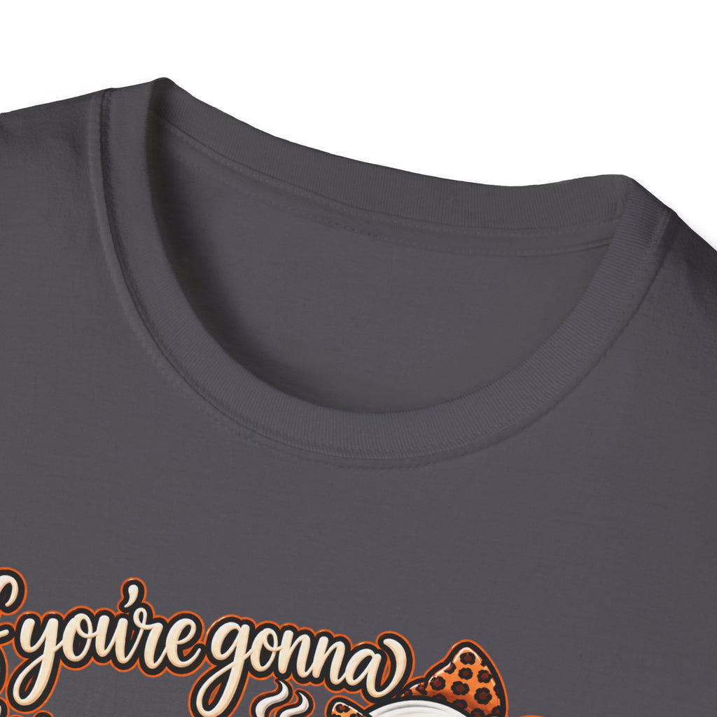 Ghost and Coffee Ghost Graphic Tee — “if you're gonna bring your boosheet, at least bring me a coffee too”