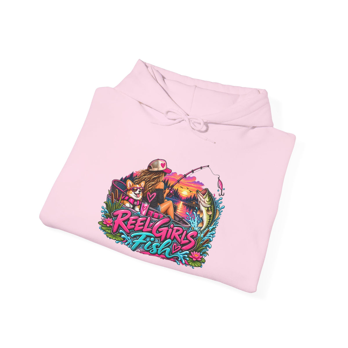 Reel Girls Fish Hoodie — Retro Fishing Graphic Pullover