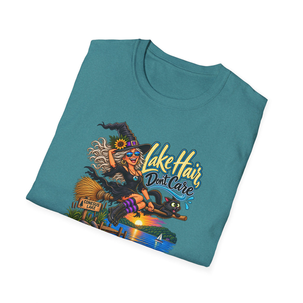 T-Shirt — "Lake Hair, Don't Care" Witchy Summer Graphic Tee