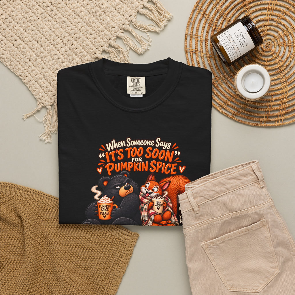 Pumpkin Spice Bears T-Shirt - Funny Fall Squirrel & Bear Autumn Graphic Tee