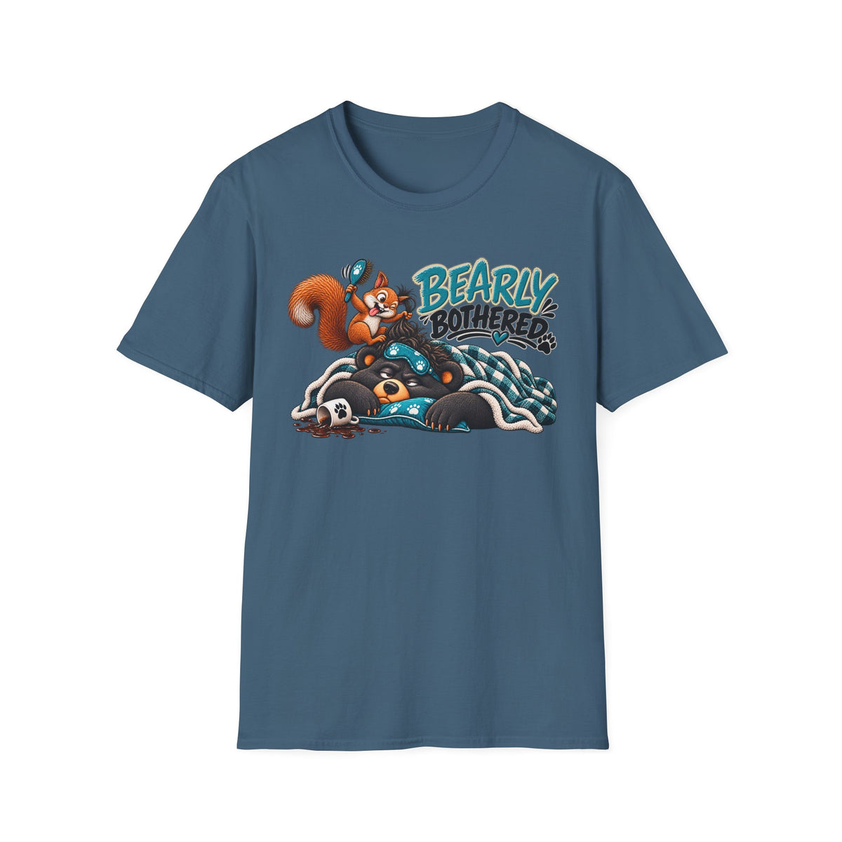 Bearly Bothered T-Shirt — Cute Sleepy Bear & Squirrel Graphic Tee