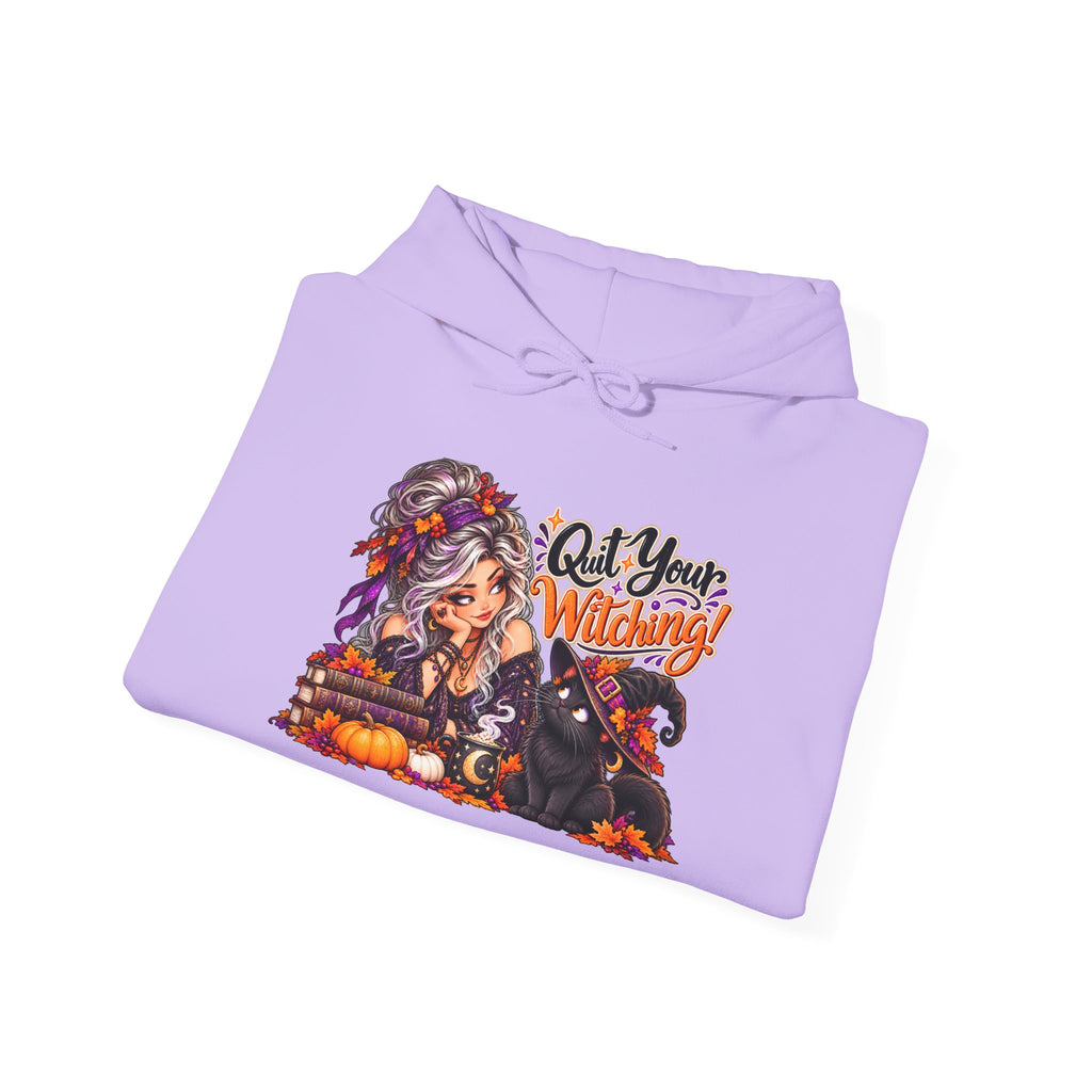 Quit your Witching Halloween Sweatshirt with Cat & Pumpkins