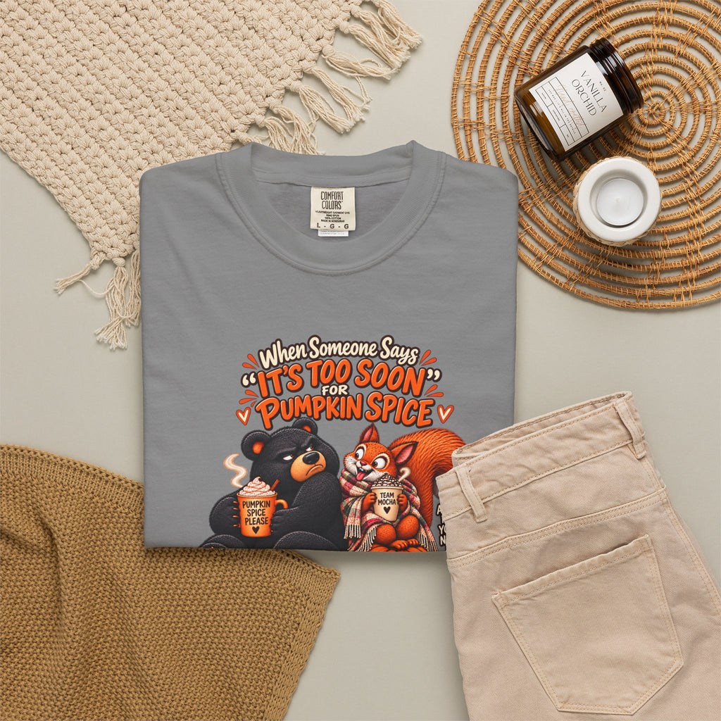 Pumpkin Spice Bears T-Shirt - Funny Fall Squirrel & Bear Autumn Graphic Tee