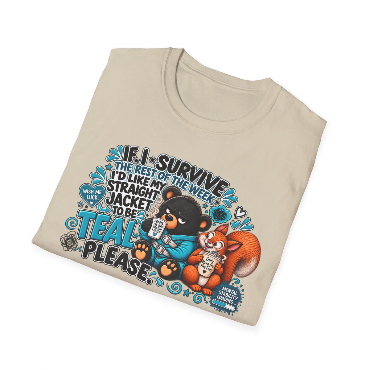 If I Survive the Rest of the Week Shirt | Bear with Coffee, Funny Quote Tee